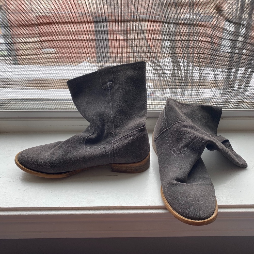 Free People Grey Suede Boots
